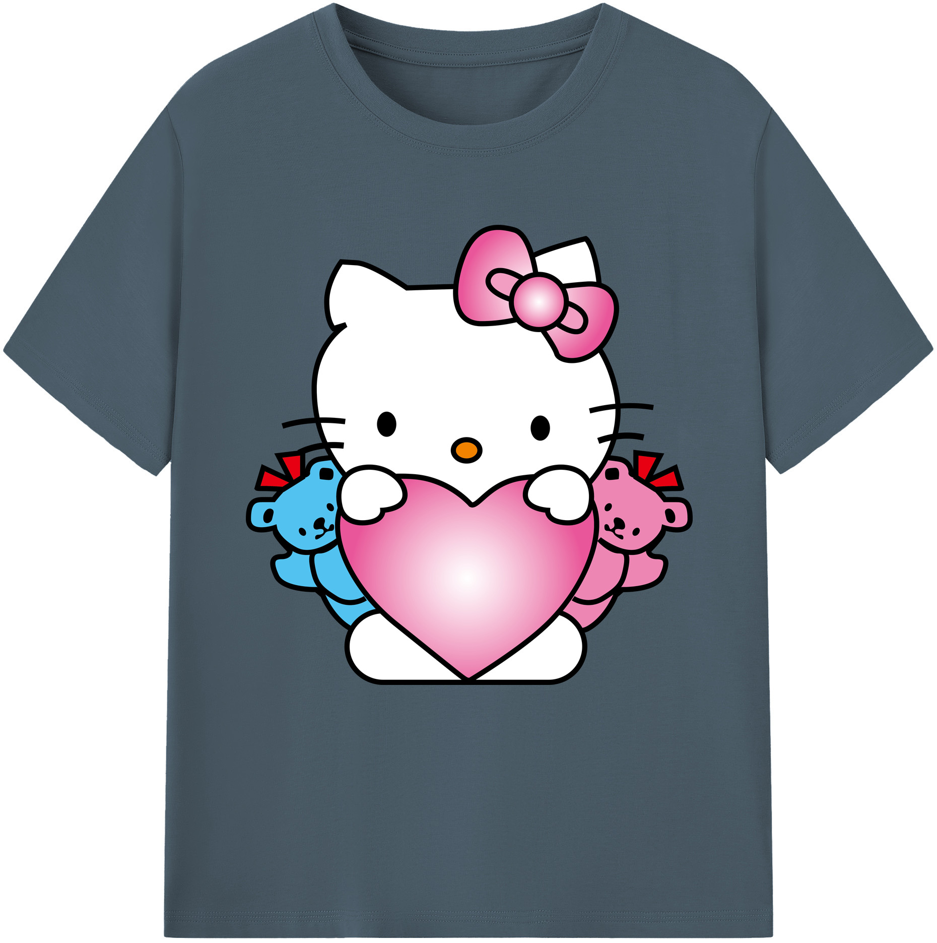 （画像用） Hello Kitty ハローキティ 綿100％半袖Tシャツ（フロントプリント）